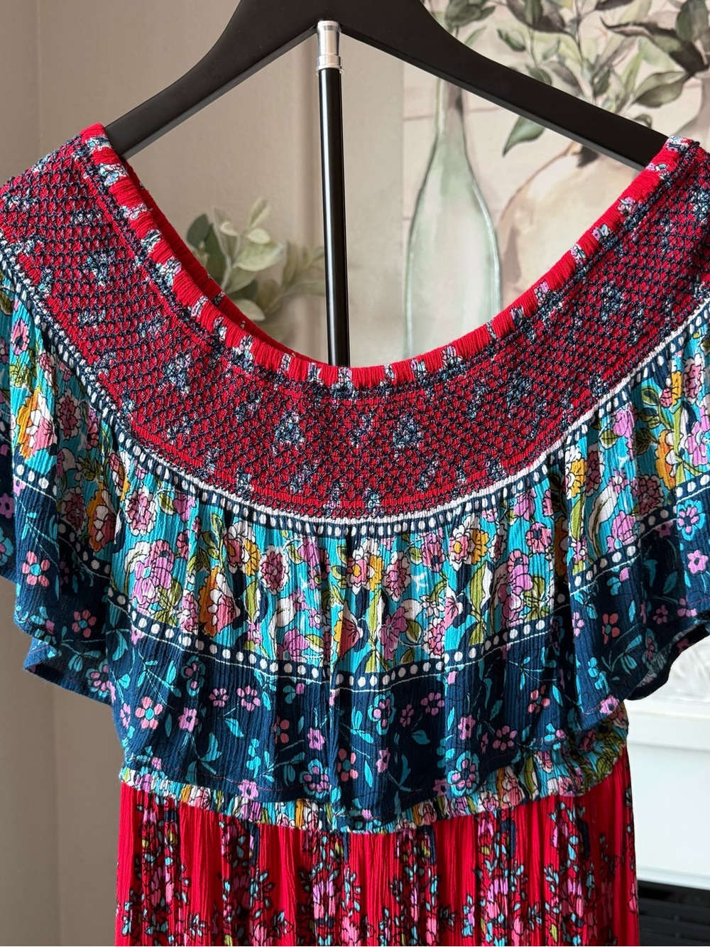 Patrons of Peace Floral Off-Shoulder Maxi Dress M - Picture 3 of 14